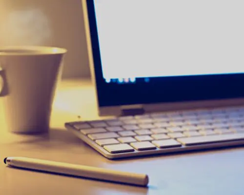 laptop sitting on a desk